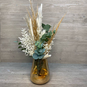 Trockenblumenstrauß mit Vase